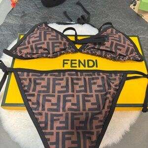 Fendi Women’s Brown and Black Bikini 👙